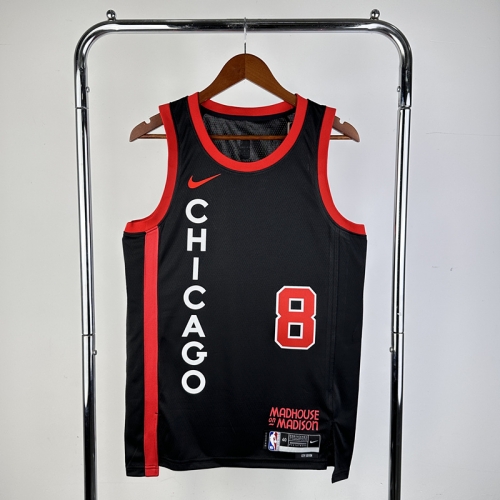 2024 Season City Version Chicago Bull NBA Black #8 Jersey-311