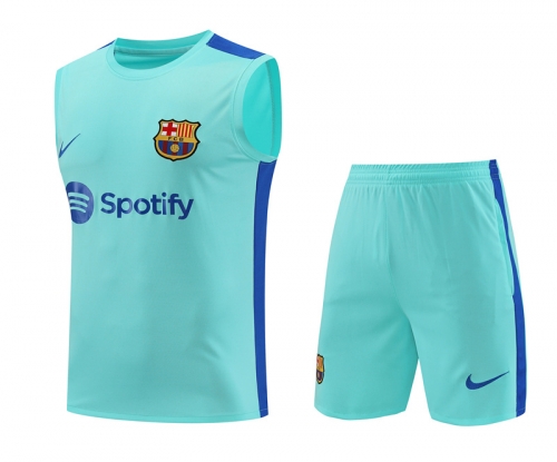 2023/24 Barcelona Green Thailand Soccer Training Vest Uniform-418
