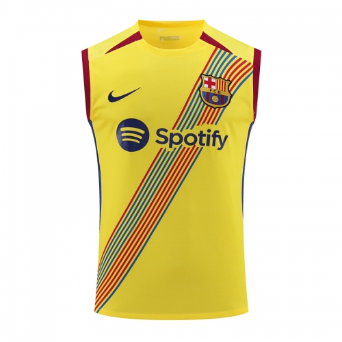 2023/24 Barcelona Yellow Thailand Soccer Training Vest-418