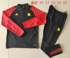 2023/24 Roma Black Kids/Youth Soccer Tracksuit Uniform-GDP