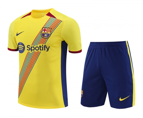 2023/24 Barcelona Yellow Thailand Soccer Training Uniform-418