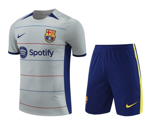 2023/24 Barcelona Gray Thailand Soccer Training Uniform-418