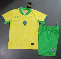 2023/24 Different Brazil Home Yellow Kids/Youth Soccer Uniform-123/516/SKE