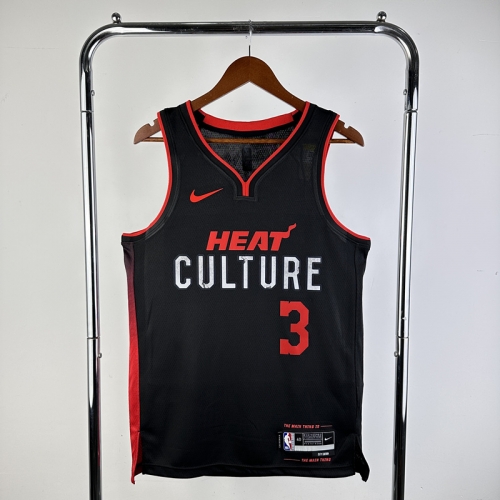 2024 Season City Version Miami Heat NBA Black #3 Jersey-311