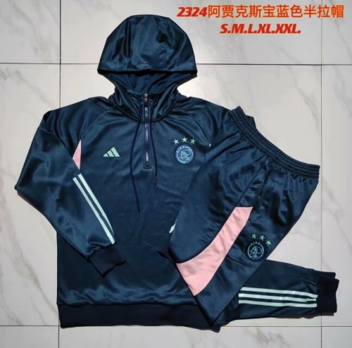 2023/24 Ajax Royal Blue Thailand Tracksuit Uniform With Hat-815
