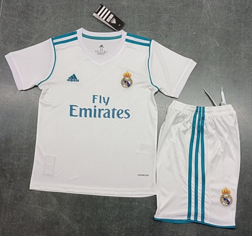 Kids 17-18 Retrro Model Real Madrid White Kids/Youth Soccer Uniform-123/1040/811