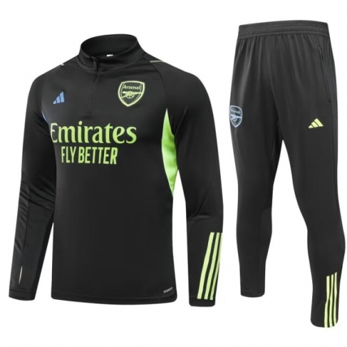 Kids 2023/24 Arsenal Black Kids/Youth Soccer Tracksuit Uniform-GDP