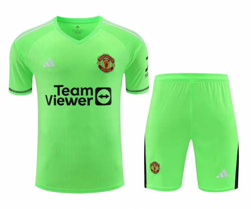 2023/24 Manchester United Goalkepeer Fluorescent green Thailand Soccer Uniform-418