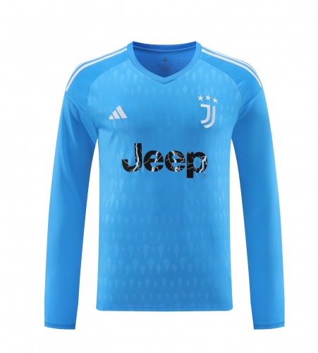 2023/24 Juventus FC Goalkepeer Blue LS Thailand Soccer Training Jerseys-418