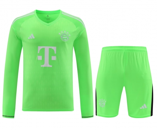 2023/24 Bayern München Fluorescent green LS Thailand Soccer  Uniform-418