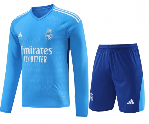 2023/24 Rea Madrid Goalkepeer Blue LS Thailand Soccer Uniform-418