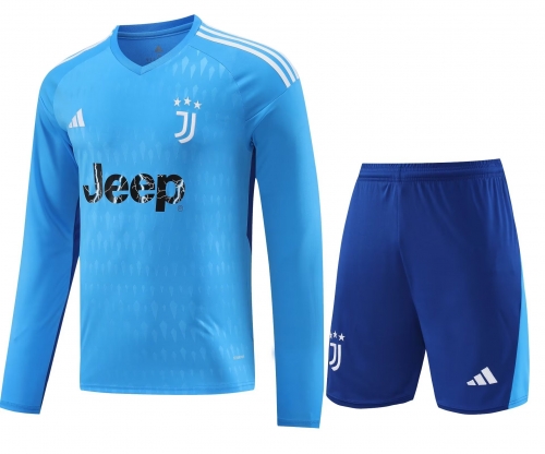 2023/24 Juventus FC Goalkepeer Blue LS Thailand Soccer Training Uniform-418