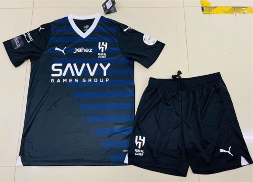 Kids 2023/24 Al-Hilal Saudi 2nd Away Black Kids/Youth Soccer Uniform-2149/PF