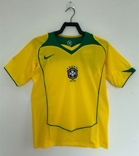 04-06 Retro Version Brazil Home Yellow Thailand Soccer Jersey AAA-503/710/811