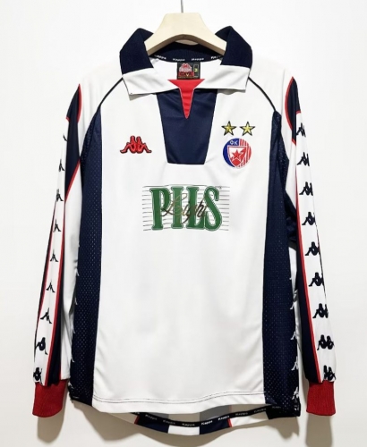 1999-01 Retro Version Red Star Football Club Away Blue & White LS Thailand Soccer Jersey AAA-2011