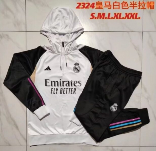 2023/24 Real Madrid White Soccer Tracksuit Uniform With-815