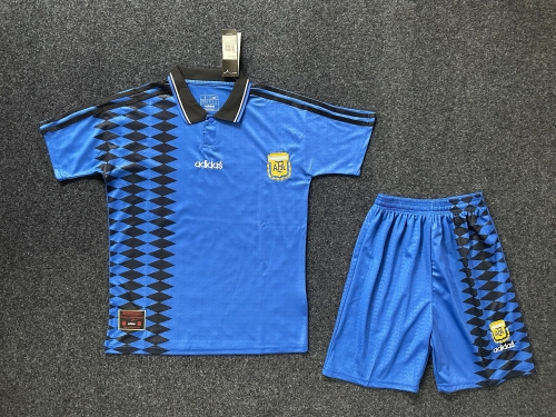 1994 Argentina Goarkepeer Blue Kids/Youth Soccer Uniform-123/311/516