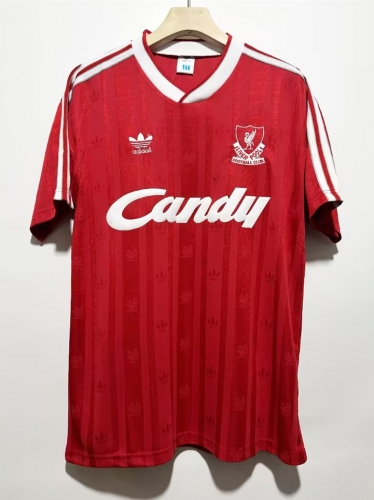 1988-89 Retro Version Liverpool Home Red Thailand Soccer Jersey AAA-2011