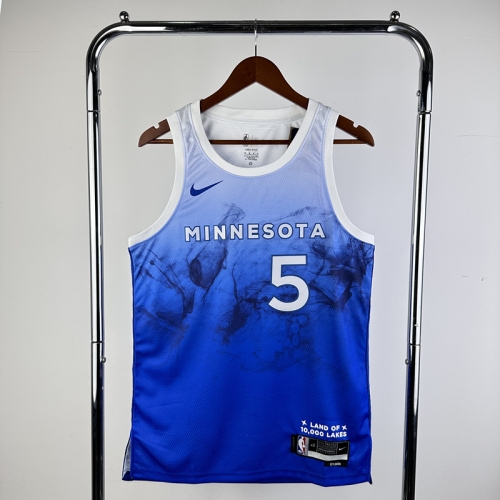 2024 Season City Version NBA Minnesota Timberwolves Blue #5 Jersey-311