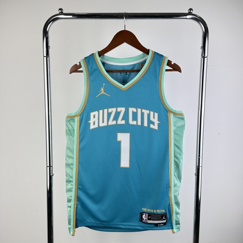 24 Season City Version NBA Charlotte Hornets Blue #1 Jersey-311