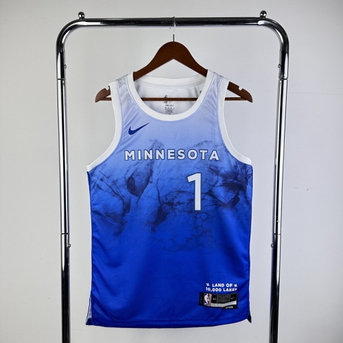 2023 Season City Version NBA Minnesota Timberwolves Blue #1 Jersey-311