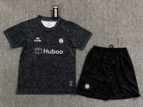 Kids 2023/24 Bristol City Away Black Kids/Youth Soccer Uniform-522