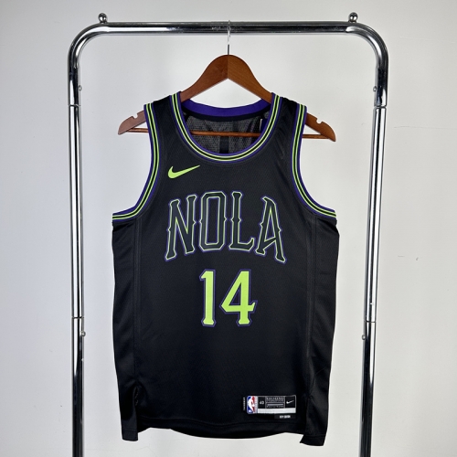 24 Season City Version NBA New Orleans Pelicans Black #14 Jersey-311
