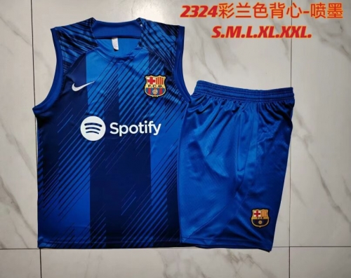 2023/24 Barcelona Red & Black Shorts-Sleeve Thailand Soccer Uniform-815