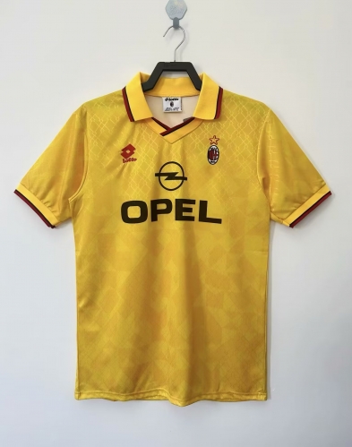 95-96 Retro Version AC Milan Yellow Thailand Soccer Jersey AAA-811