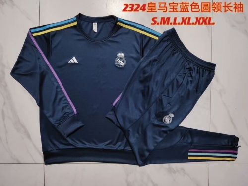 2023/24 Real Madrid Royal Blue Soccer Tracksuit Uniform-815