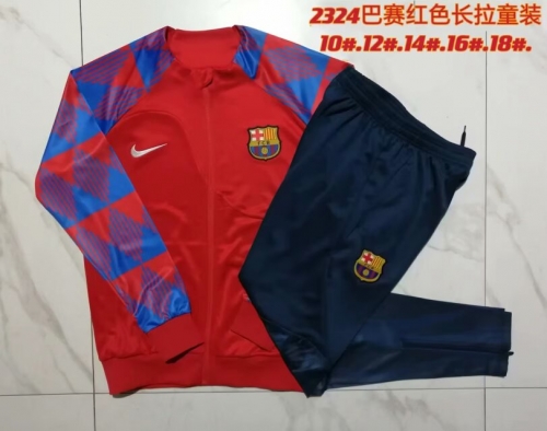 Kids 2023/24 Barcelona Red Kids/Youth Soccer Jacket Uniform-815