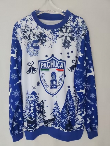 2023/24 Christmas Version C.F. Pachuca Blue & White LS Thailand Soccer Tracksuit Top-912