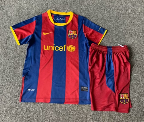 10-11 Retro Version Barcelona Blue & Red Kids/Youth Soccer Uniform-1040/123