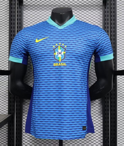 Player Version 2023/24 Brazil Away Blue Soccer Thailand Jersey AAA-308/MY/2100