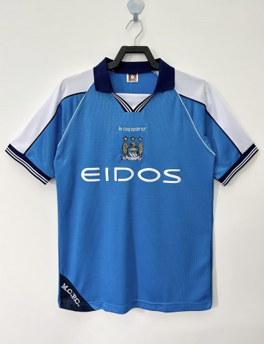 1999-01 Manchester City Home Blue Thailand soccer jersey AAA-811