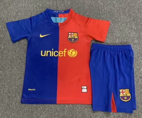 08-09 Retro Version Barcelona Blue & Red Kids/Youth Soccer Uniform-1040/123/522