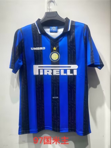 97-98 Retro Version Inter Milan Home Blue & Black Thailand Soccer Jersey AAA-503/410
