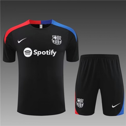 2023/24 Barcelona Black Shorts-Sleeve Thailand Soccer Uniform-801