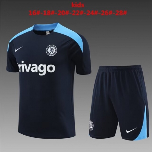 2023/24 Chelsea Black Kids/Youth Thailand Soccer Tracksuit Uniform-801
