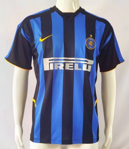 02-04 Retro Version Inter Milan Home Blue & Black Thailand Soccer Jersey AAA-503