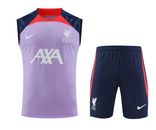 2023/24 Liverpool Light Purple Thailand Soccer Training Vest Uniform-418