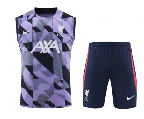2023/24 Liverpool Purple Thailand Soccer Training Vest Uniform-418