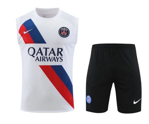 2023/24 Paris SG White Thailand Soccer Training Vest Uniform-418