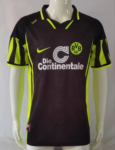 96-97 Retro Version Borussia Dortmund Away Black Thailand Soccer Jersey AAA-503