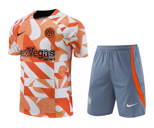 2023/24 Inter Milan Orange Thailand Soccer Training Uniform-418