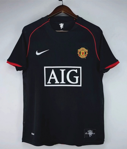 07-08 Retro Version Manchester United Black Thailand Soccer Jersey AAA-601/301/811