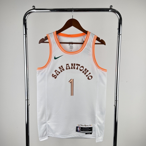 2024 Season City Version San Antonio Spurs NBA White #1 Jersey-311