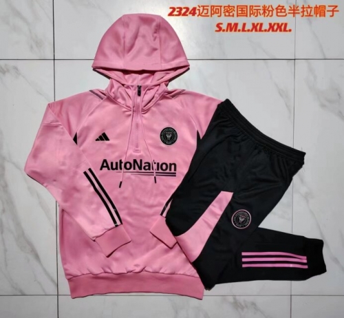 Kids 2023/24 Inter Miami CF Pink Kids/Youth Thailand Soccer Tracksuit Uniform With Hat-815