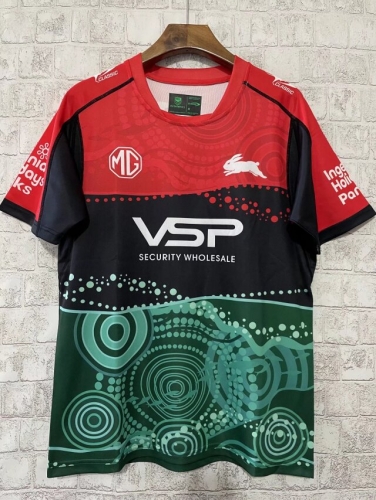 2024 South Sydney Rabbitohs Red & Green Training Thailand Rugby Shirts-805