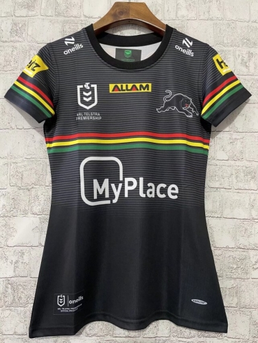 Female Version 2024 Lions Home Black Thailand Rugby Shirts-805